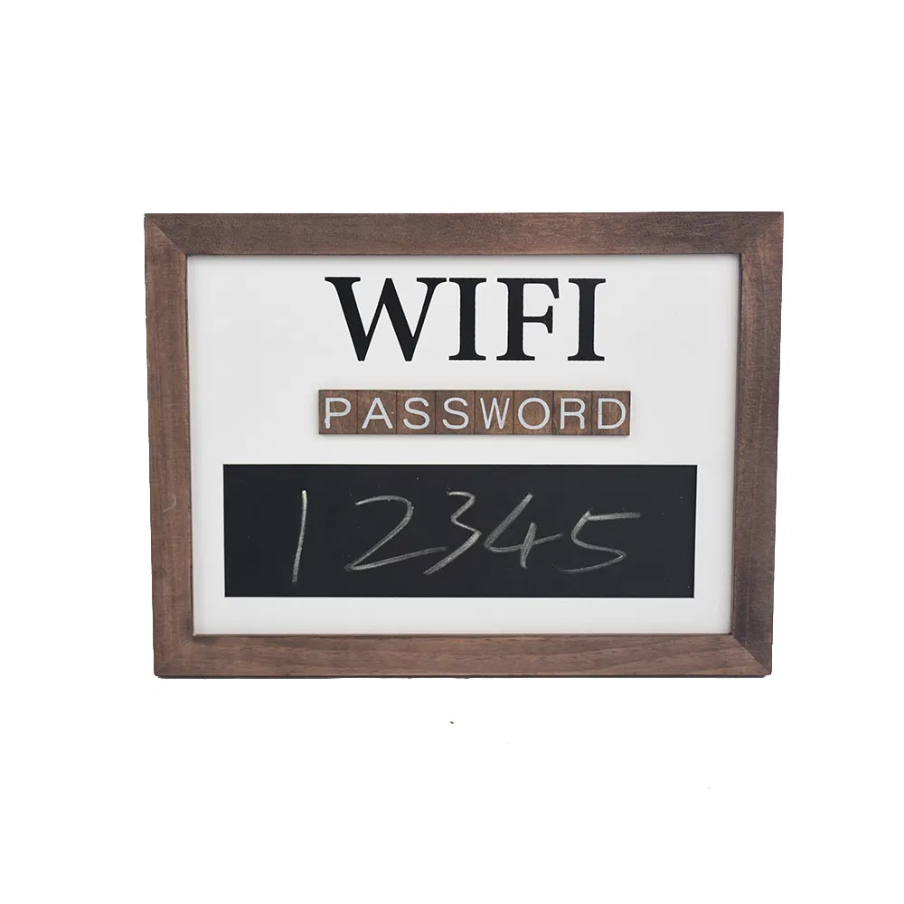 New Design Wooden Craft with Blackboard for WiFi Password