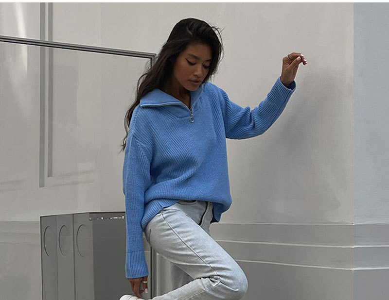 OEM Manufacturer Custom Winter Plain Women Pullover Knitted Sweater