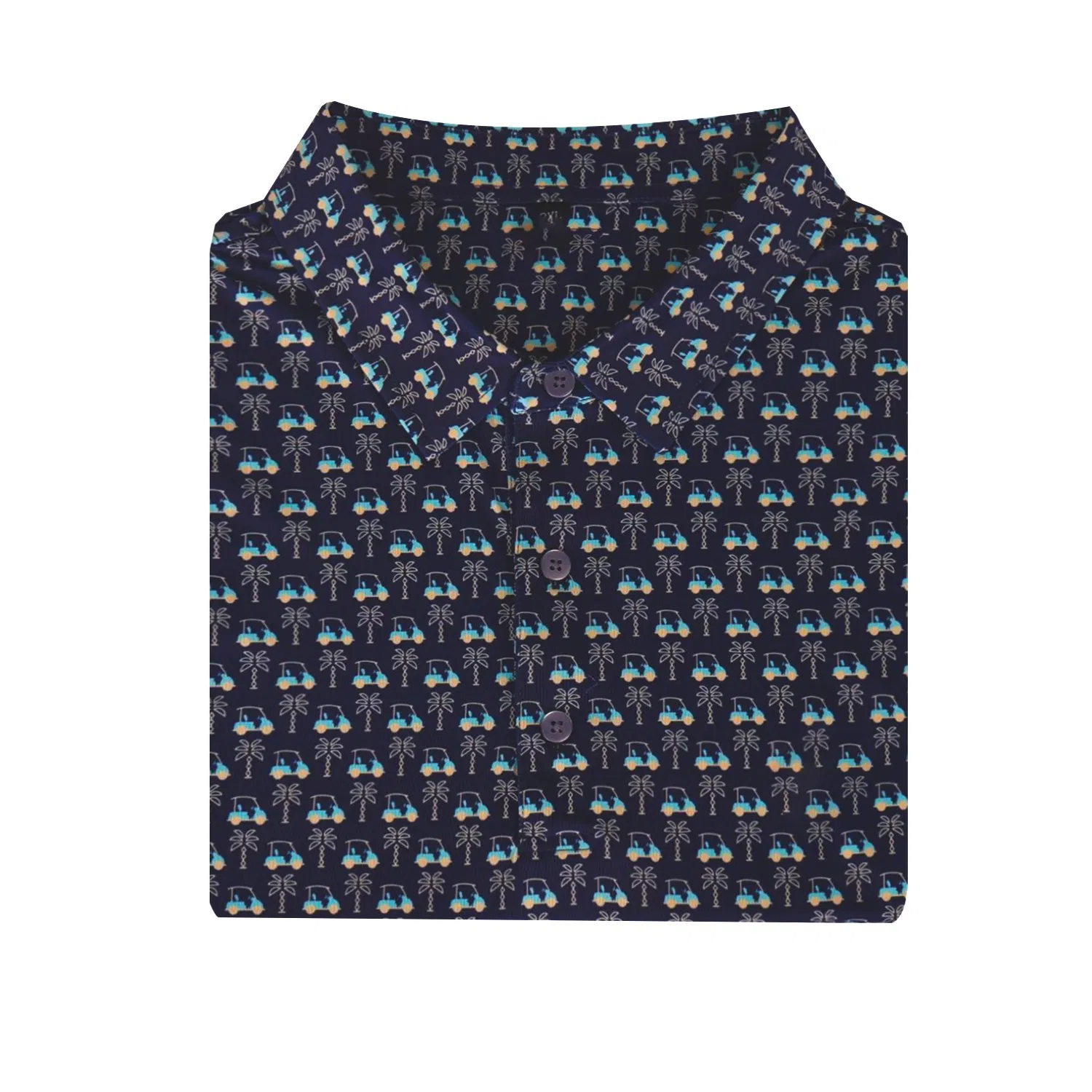 Luxury High Quality 75% Recycled Nylon 25% Spandex Golf Shirt Allover Print Men Clothing Golf Polo Shirts Custom Logo