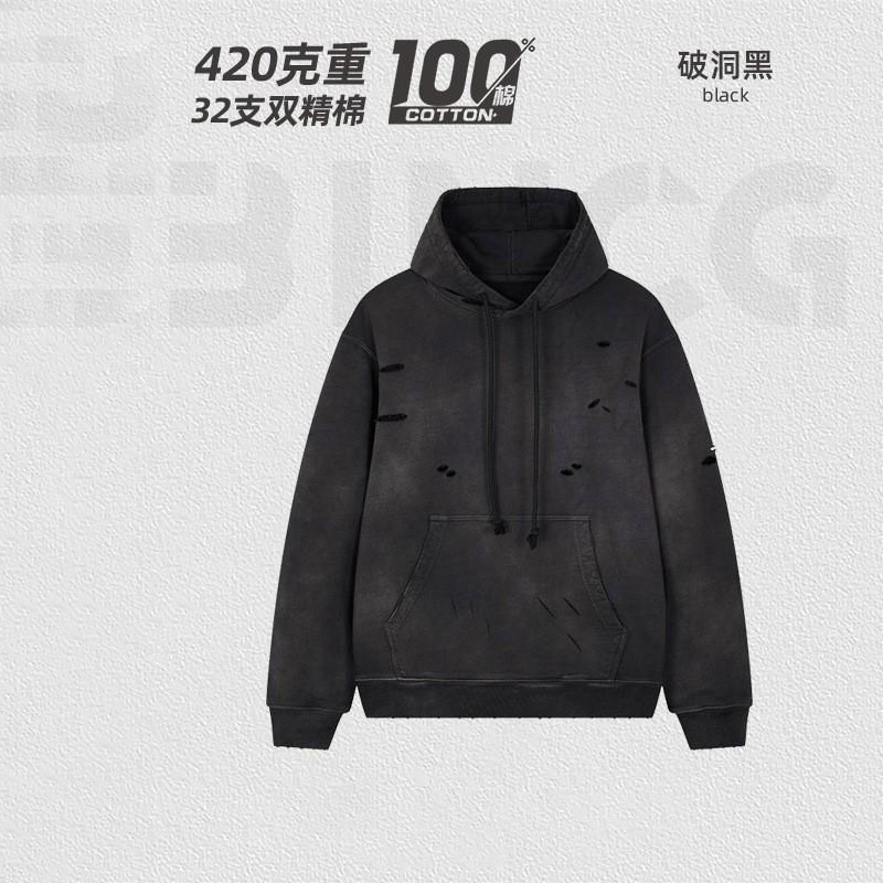 Wholesale 100% Cotton Black High-Quality Men's Black Hoodies with Custom Printed Logo