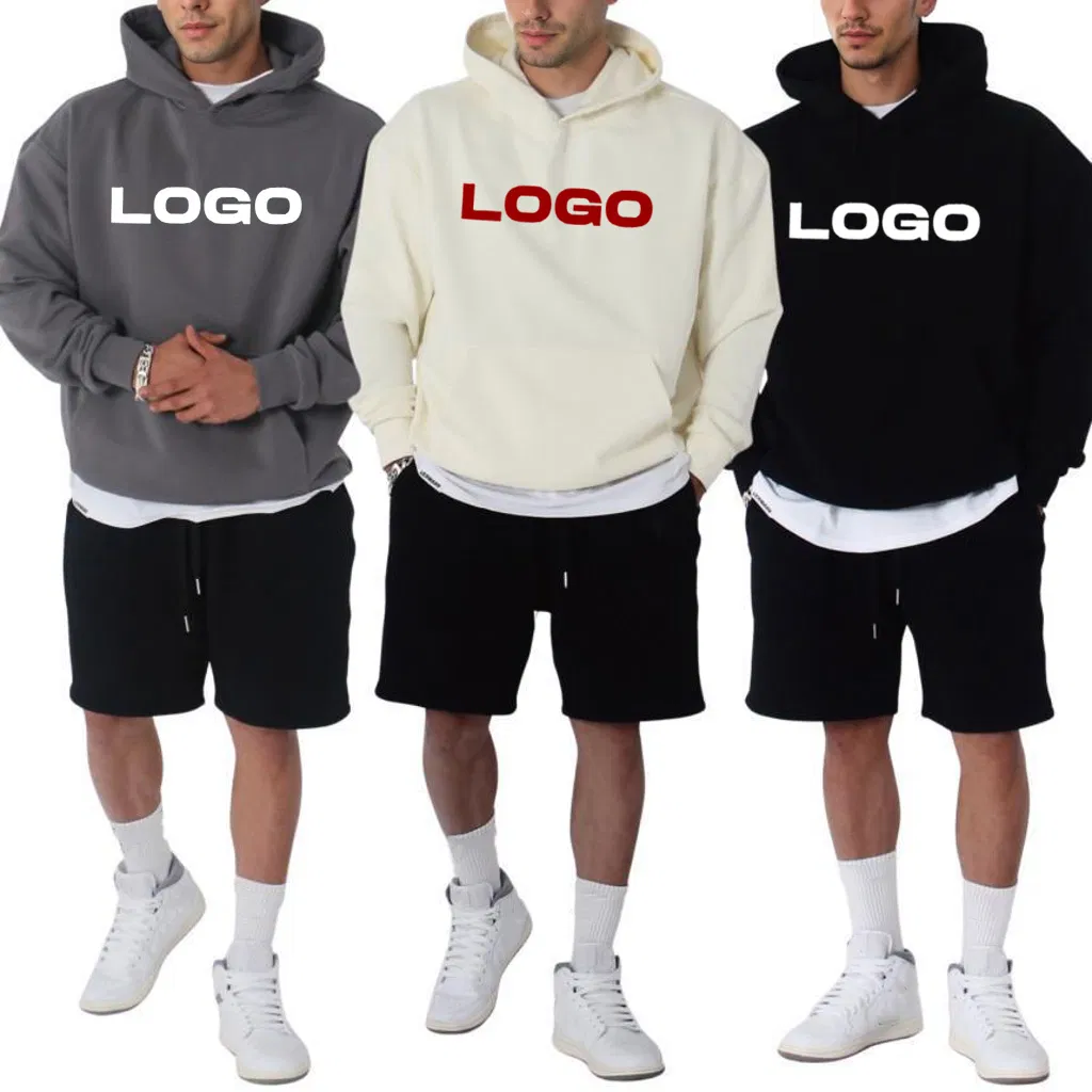 Manufacturer Custom Printing Embroidery Logo Man Heavyweight Boxy Fit Hoodies Oversized Blank No String Hoody Hoodie for Men