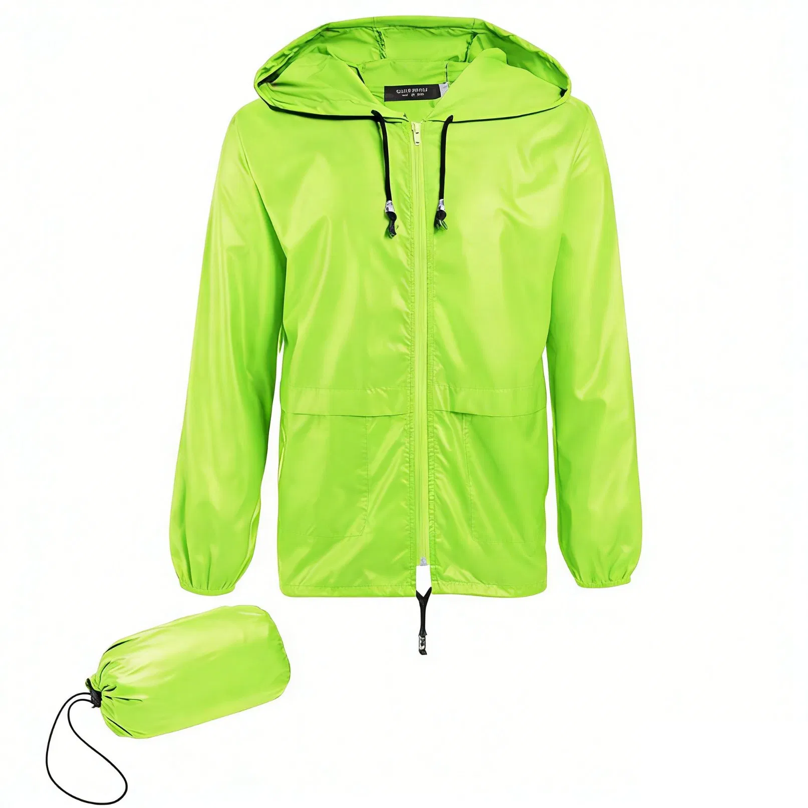 Custom Men's Packable Rain Sports Jacket Lightweight Waterproof Raincoat with Hood Outdoor Rain Gear Travel Hiking Cycling