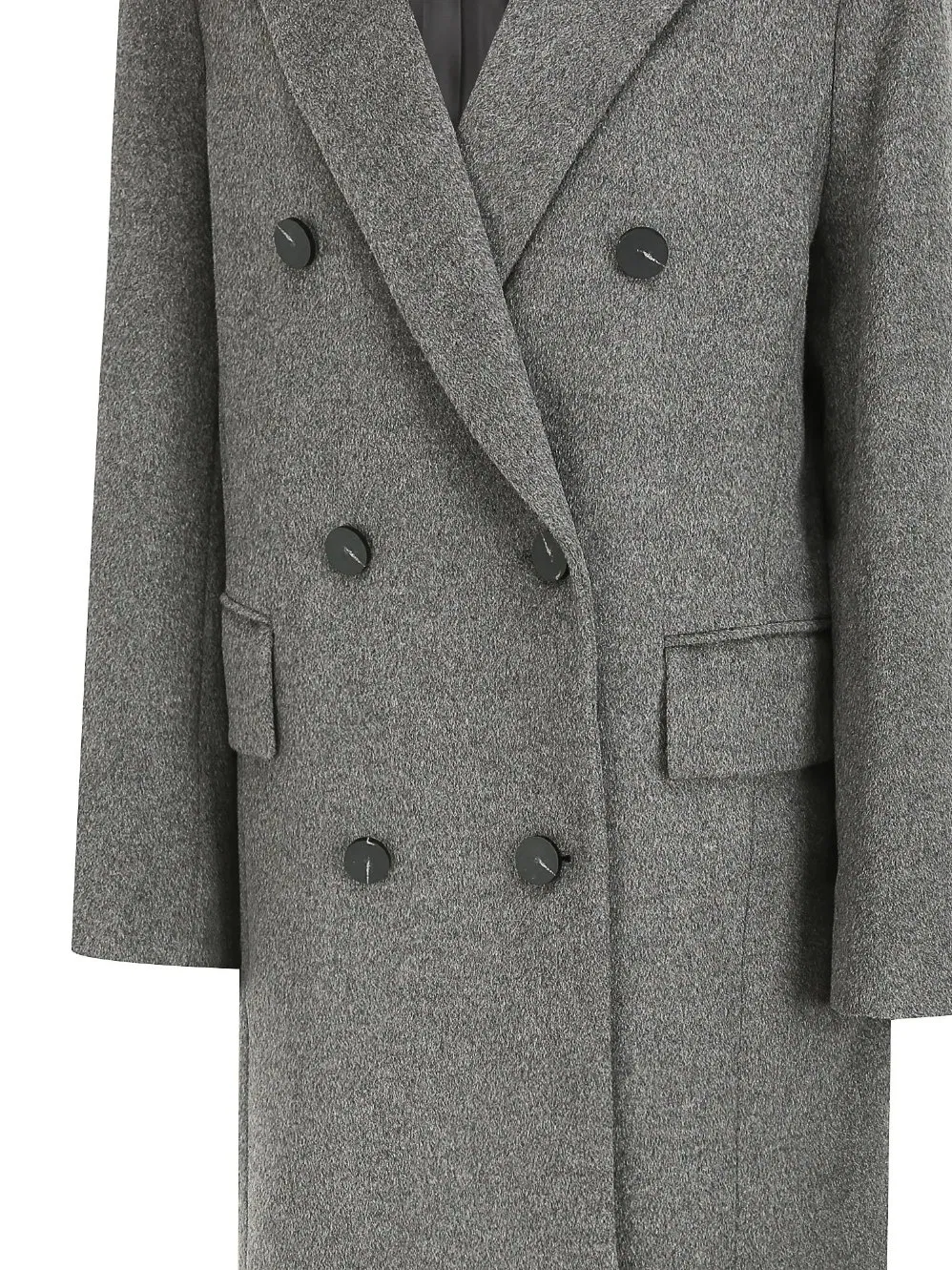 Women's Grey Custom Double-Layer Cashmere Blend Coat (Made in China)