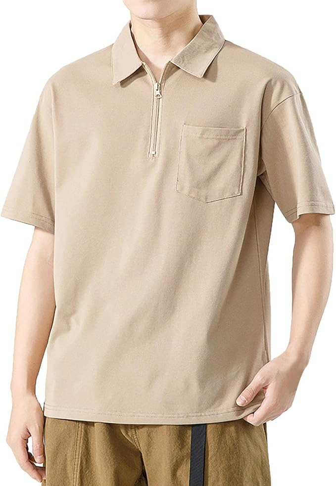 Wholesale 1688 Fashion Tee Clothes Custom Logo Plain Short Sleeve 180-360GSM Cott Golf Polo Shirts Knit Wear Moisture-Wicking Zipper Men Polo Shirts for Man