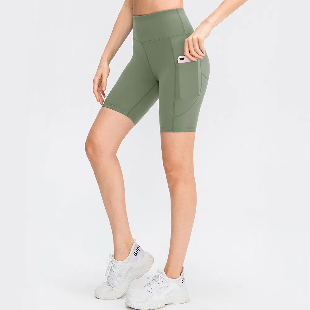 Tianchen Manufacturer Wholesale Workout Fitness Gym Wear Sports Running Shorts for Women, Custom Breathable Sweat Absorbing Fitness Yoga Bike Shorts with Pocket