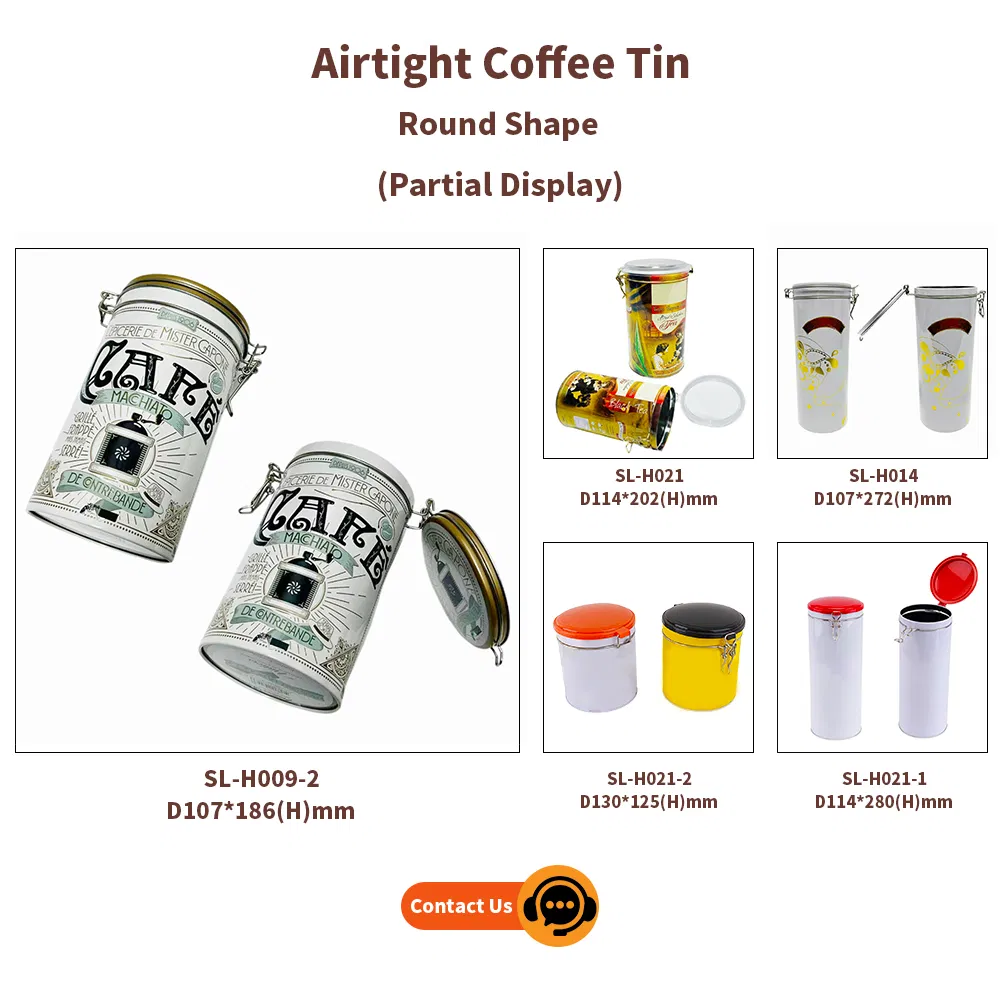 Custom Printing Tinplate Jar Storage Container Drum Shaped Metal Box Packaging Empty Coffee Bean Tin Can Package for Coffee