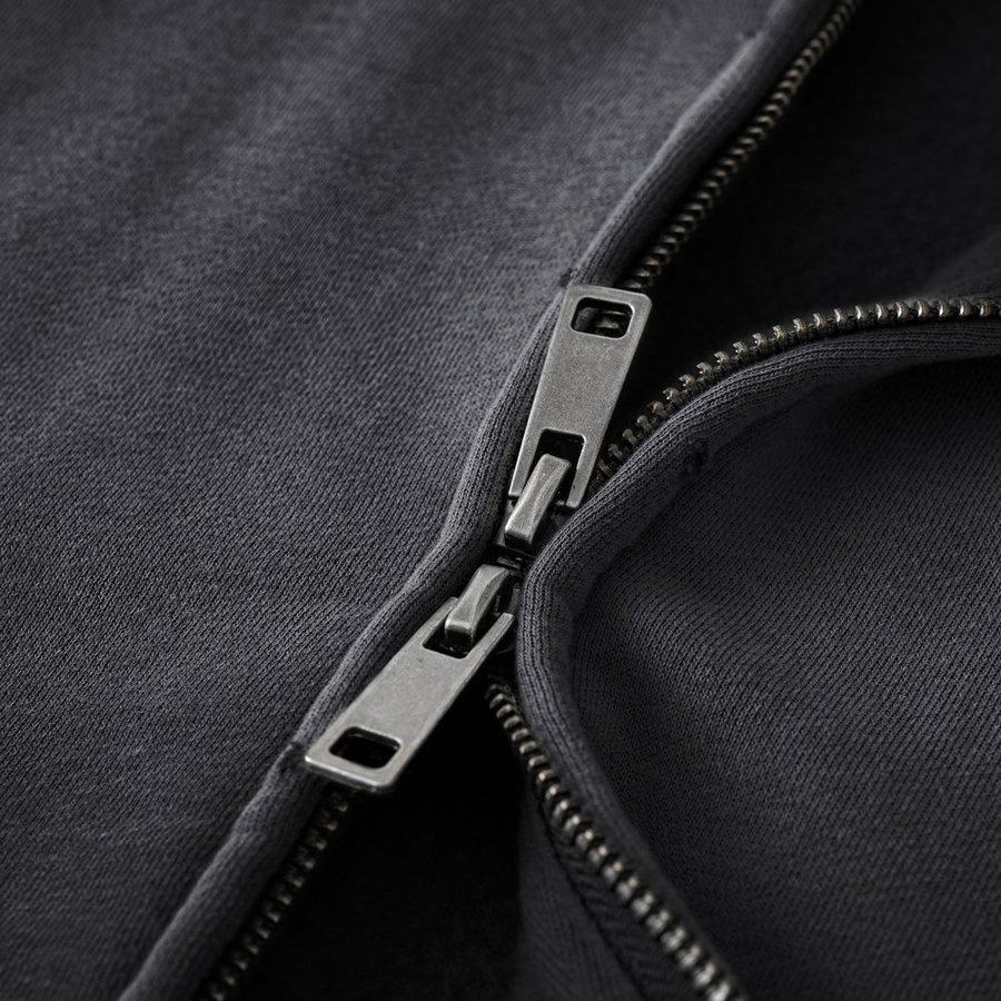 Fine-Workmanship OEM Custom Zipper 100% Cotton French Terry Acid Wash Men Hoodie