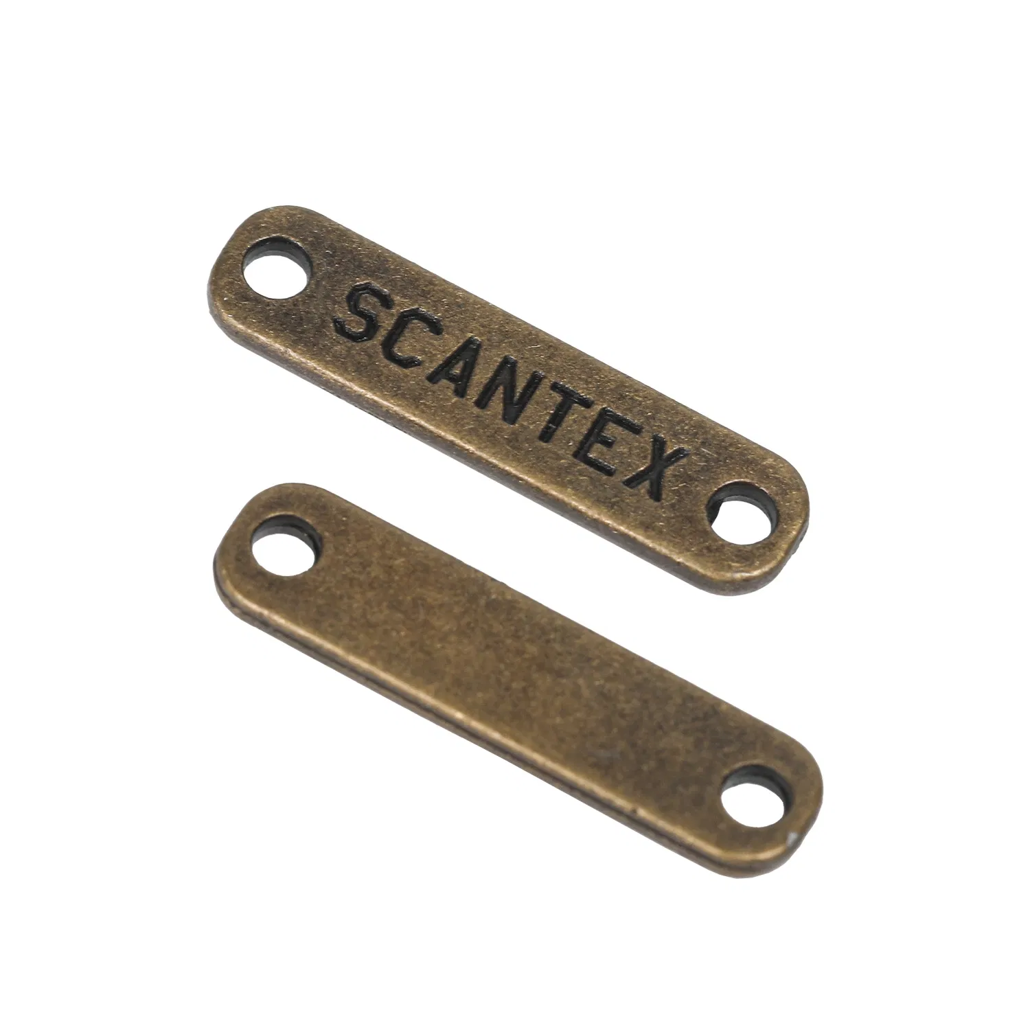 Custom Imitation Bronze Color Brass Metal Logo Tags for Garments