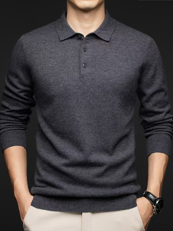 Designer Clothes Custom Knitwear Sweater Men's Polo Collar Clothing Plain Knitted Jersey Pullover Man Sweater