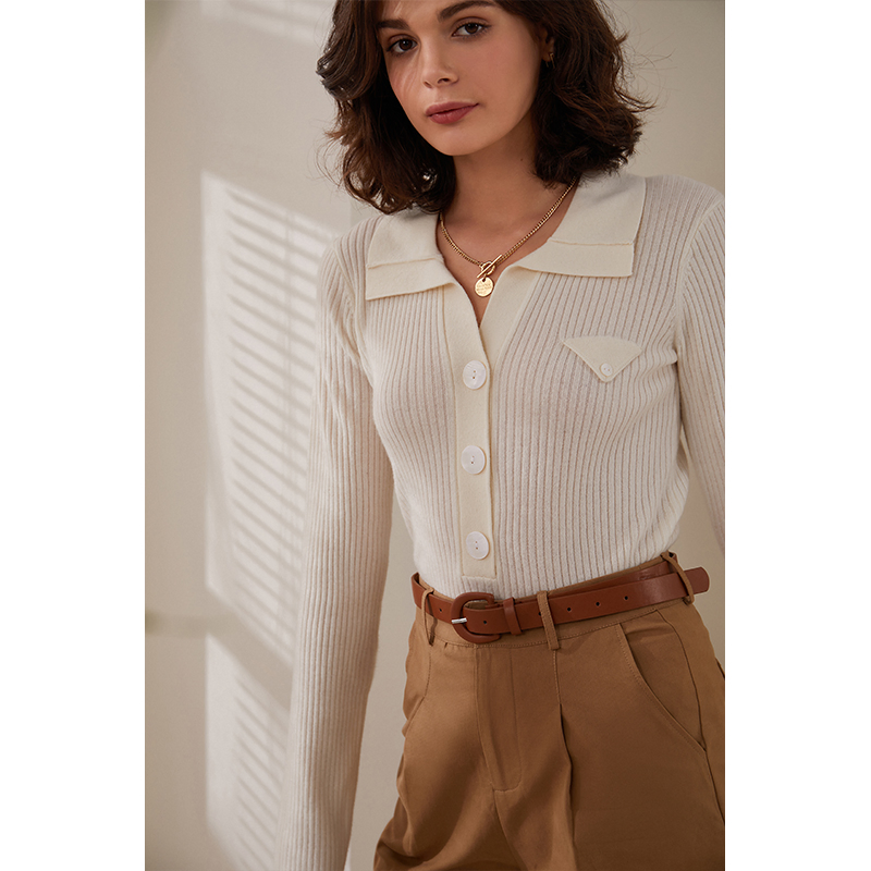 Knitwear Manufacturer Custom Elegant V Neck Cashmere Sweater for Stylish Ladies in Winter