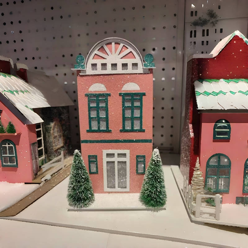 OEM Factory Design Custom Christmas Paper House Castle Villa Christmas Holiday Decorations Pure Handmade Crafts