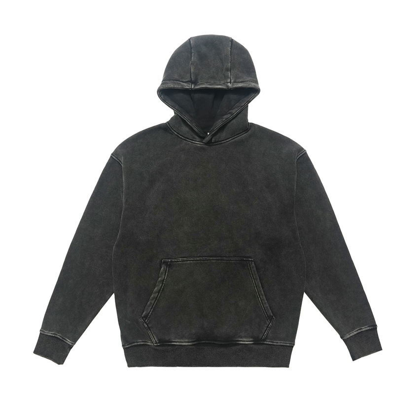 Custom Manufacturers Distressed Streetwear Pullover Hoody Retro 500GSM Heavyweight Casual Sports Washed Hoodie