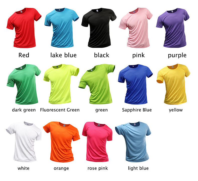 Plain Men's Tshirt Polyester Tee Quick Dry Fit T Shirts Custom Sublimation Printing Logo Unisex Gym Sports T-Shirts for Men