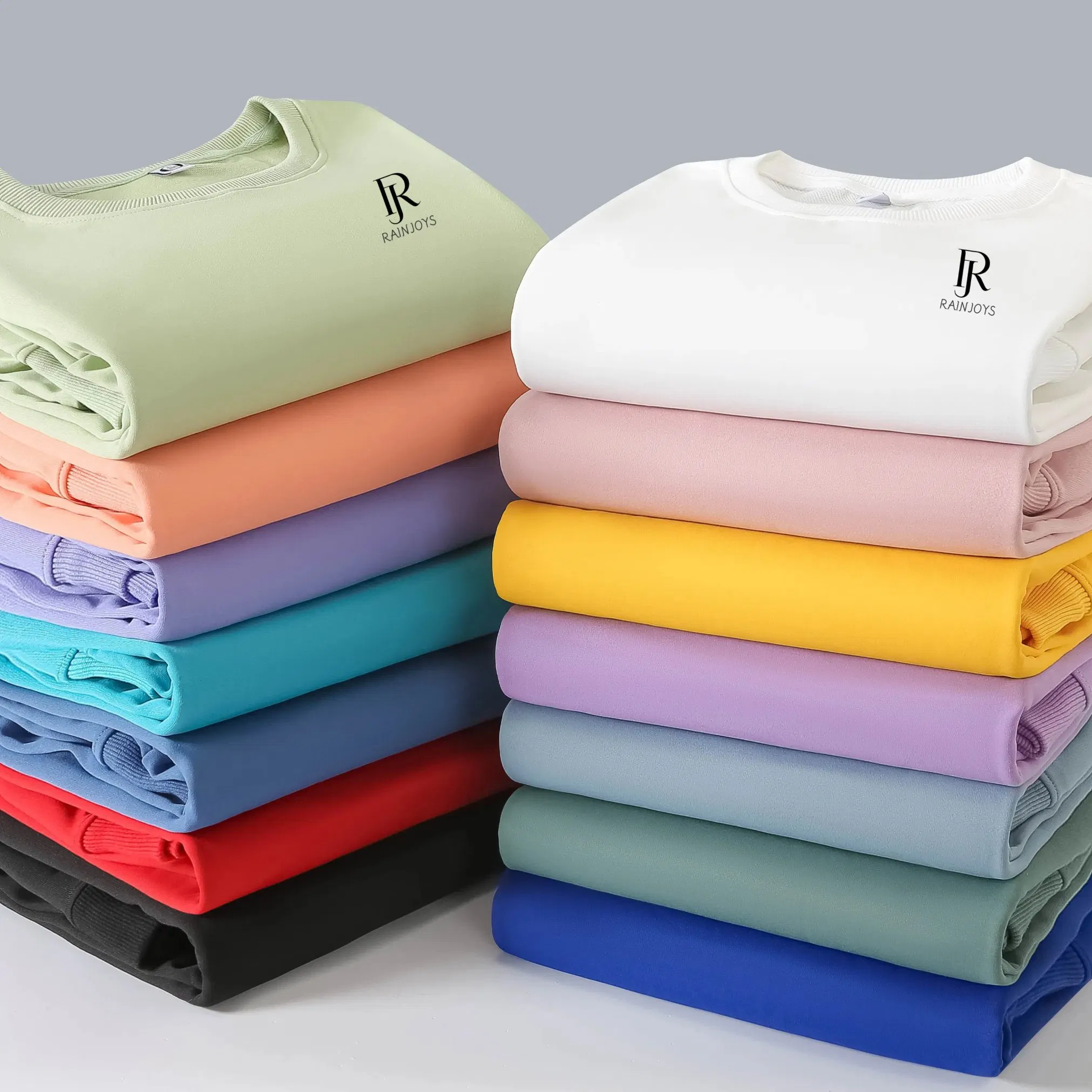 Long Sleeve Wholesale Polyester Sweatshirt Clothing Manufacturers Custom Logo Unisex Men T-Shirts