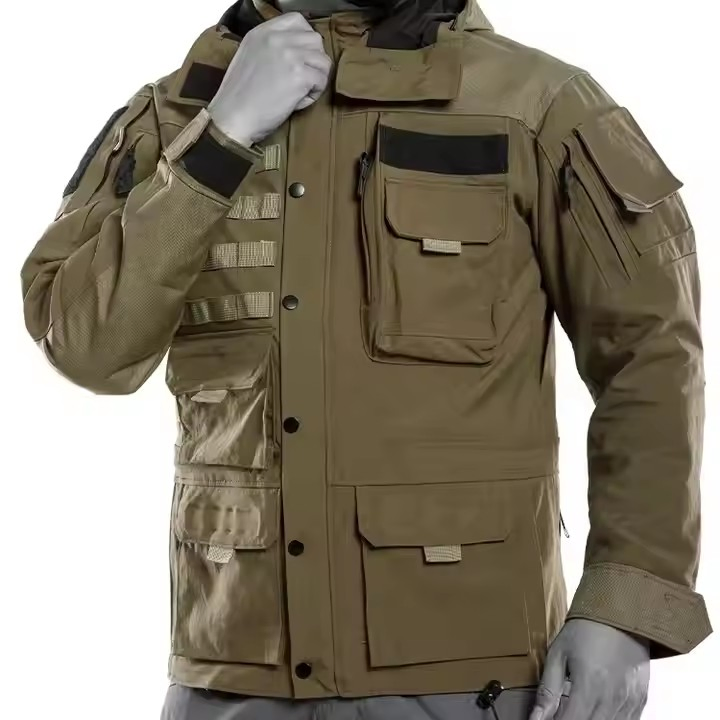 Custom Field Hoodie Training Outfits Cold-Weather Waterproof Men's Tactical Jacket