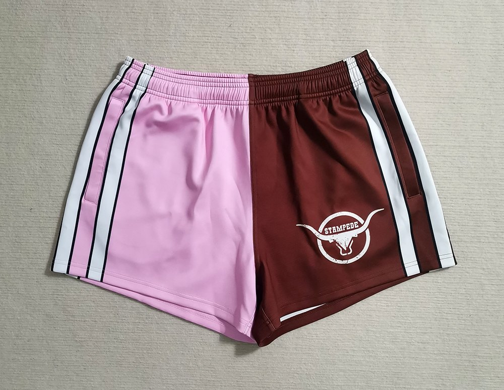 Custom Print Sublimation Wholesale Men Polyester Australia Hunting Fishing Outdoor Workout Running Sports Gym Zipper Zip Pocket Afl Rugby Football Footy Shorts