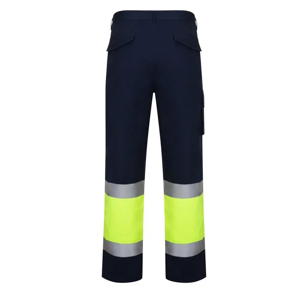 Wholesale Custom Logo Printed Multi Pockets Work Pants for Mens Men Reflective Hi Vis Workwear Trousers Safety Work Trousers
