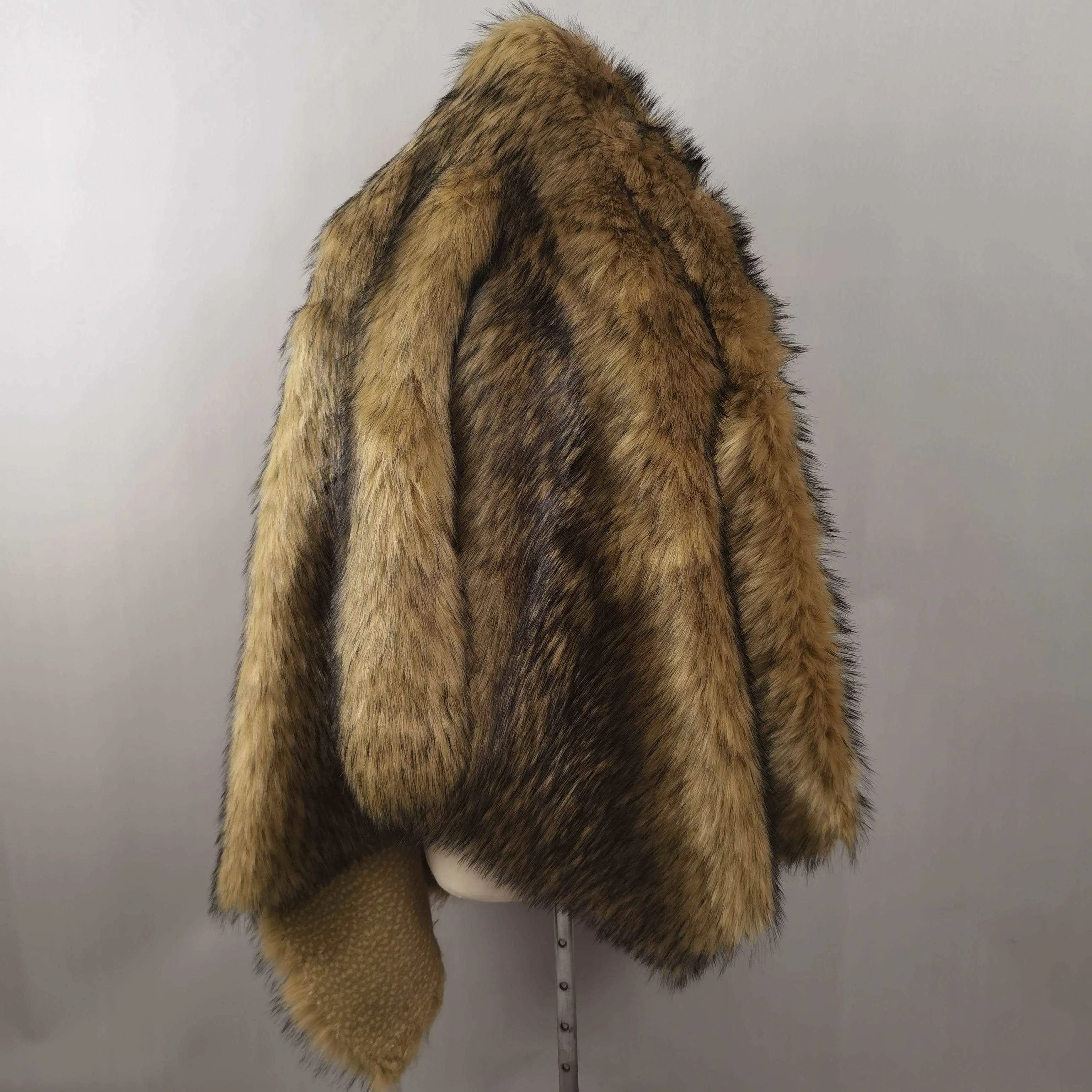 Custom Plus Size Men's Winter Faux Fur Trench Coat