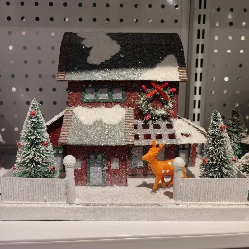 OEM Factory Design Custom Wholesale Paper Christmas House Villas Castle Christmas Tree Christmas Festive Handmade Decorations and Crafts