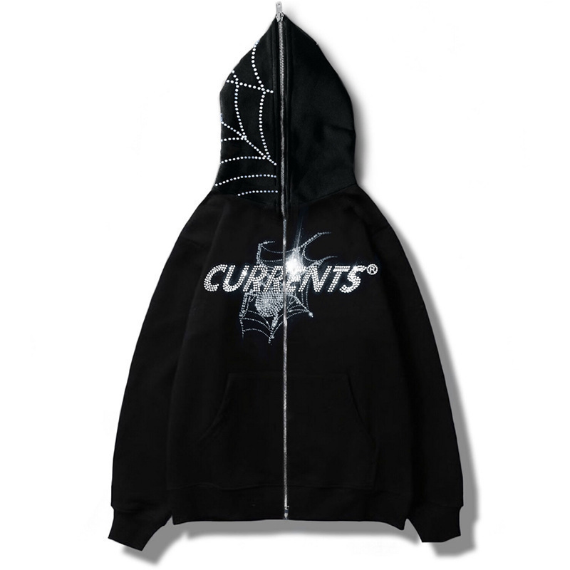 Customized Heavyweight Full Zip up Spider Hoodies Print Oversized Custom Manufacturer Unisex High Quality Hoodies