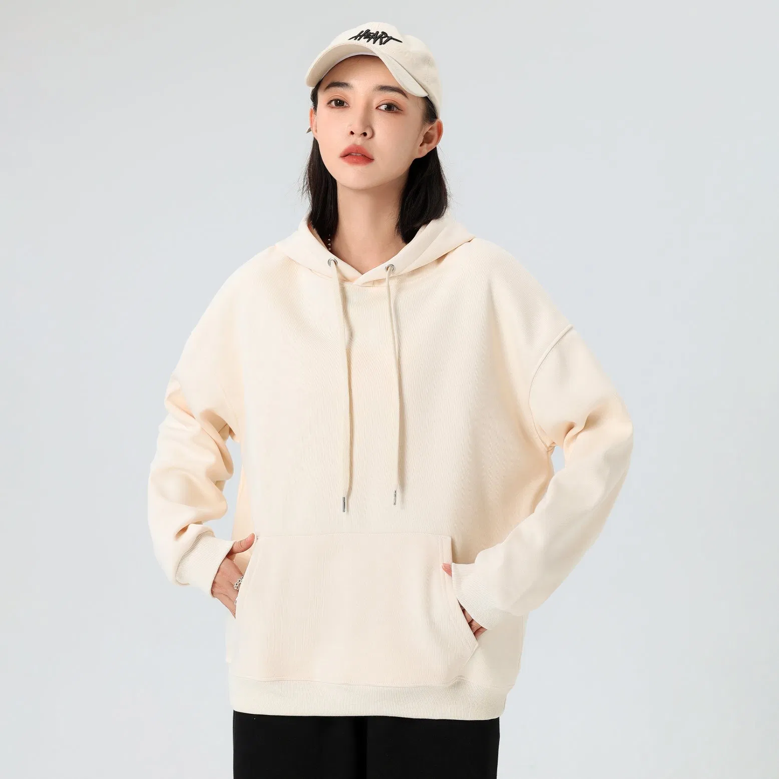 Bulk Oversized 450g Cotton Silver Fox Fleece Lined Hoodies Unisex Streetwear Fashion Pullover Sweatshirt OEM ODM Print Embroidery for Outdoor Sport