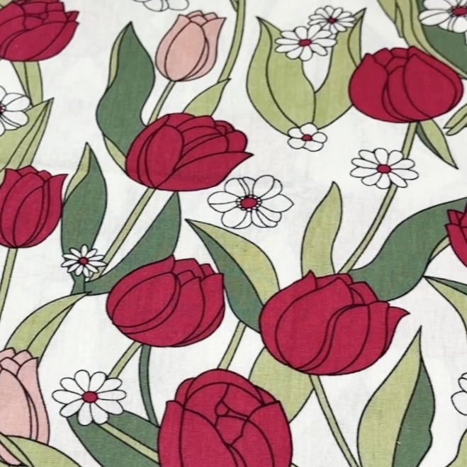 Yachitex High Quality 100% Cotton Fabric Custom Printed Fabric with Rose Flowers