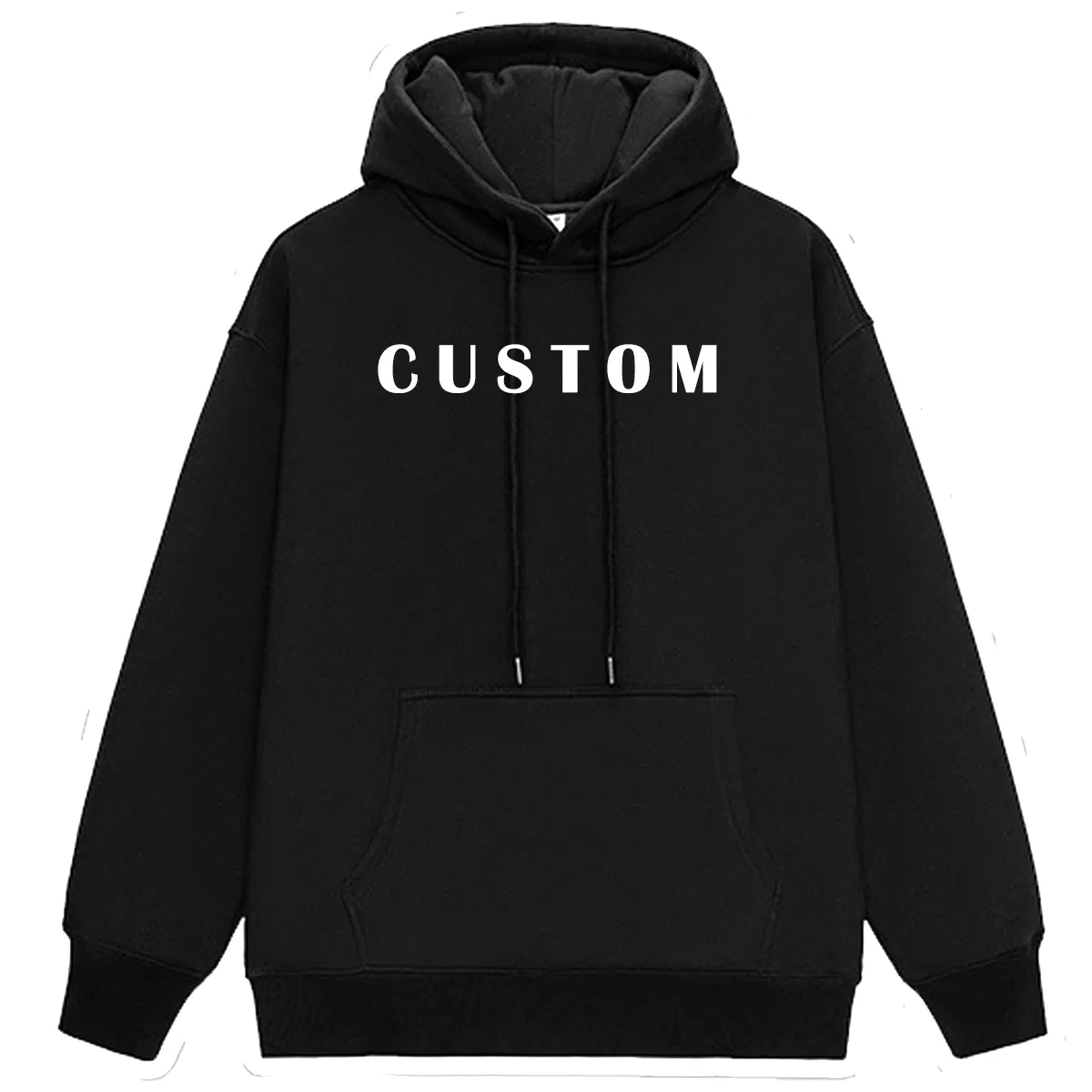 360g Fleece High Quality Black Custom Blank Plain Cotton Oversize Pullover Sweatshirt Embossed Embroidery Logo Hoody Plus Size Men Hoodie Manufacturer Unisex
