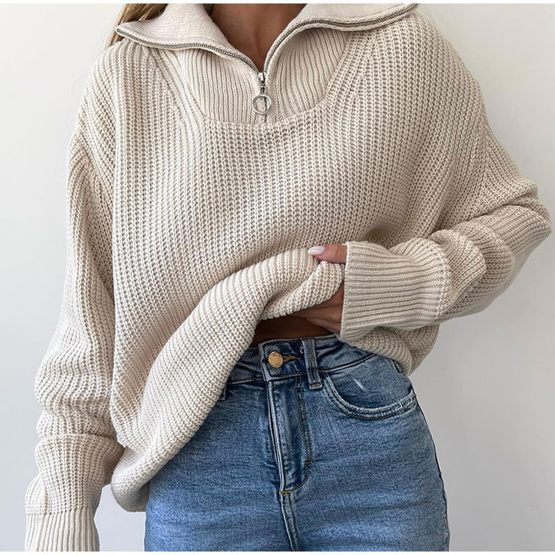 OEM Manufacturer Custom Winter Plain Women Pullover Knitted Sweater