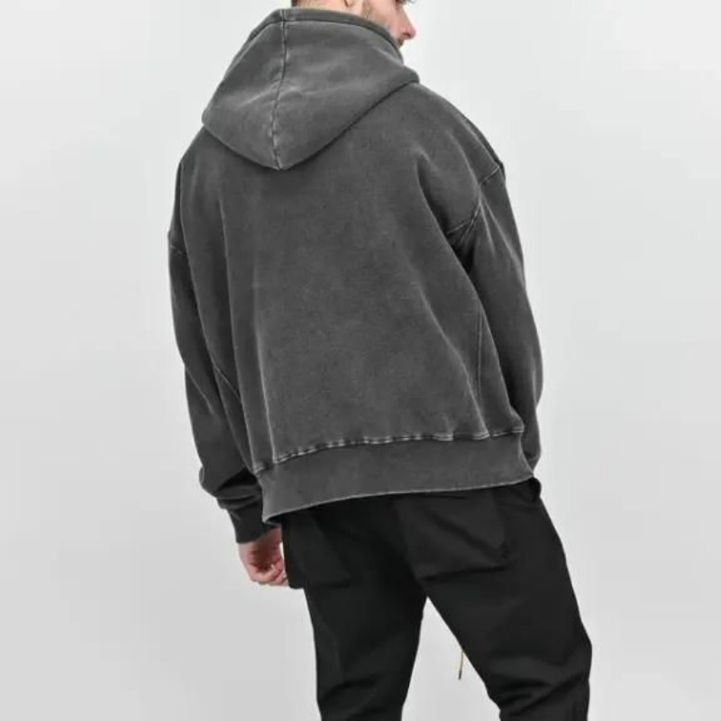 Clothing Manufacturers Custom Vintage Distressed Acid Washed Oversized Graphic Hoodie