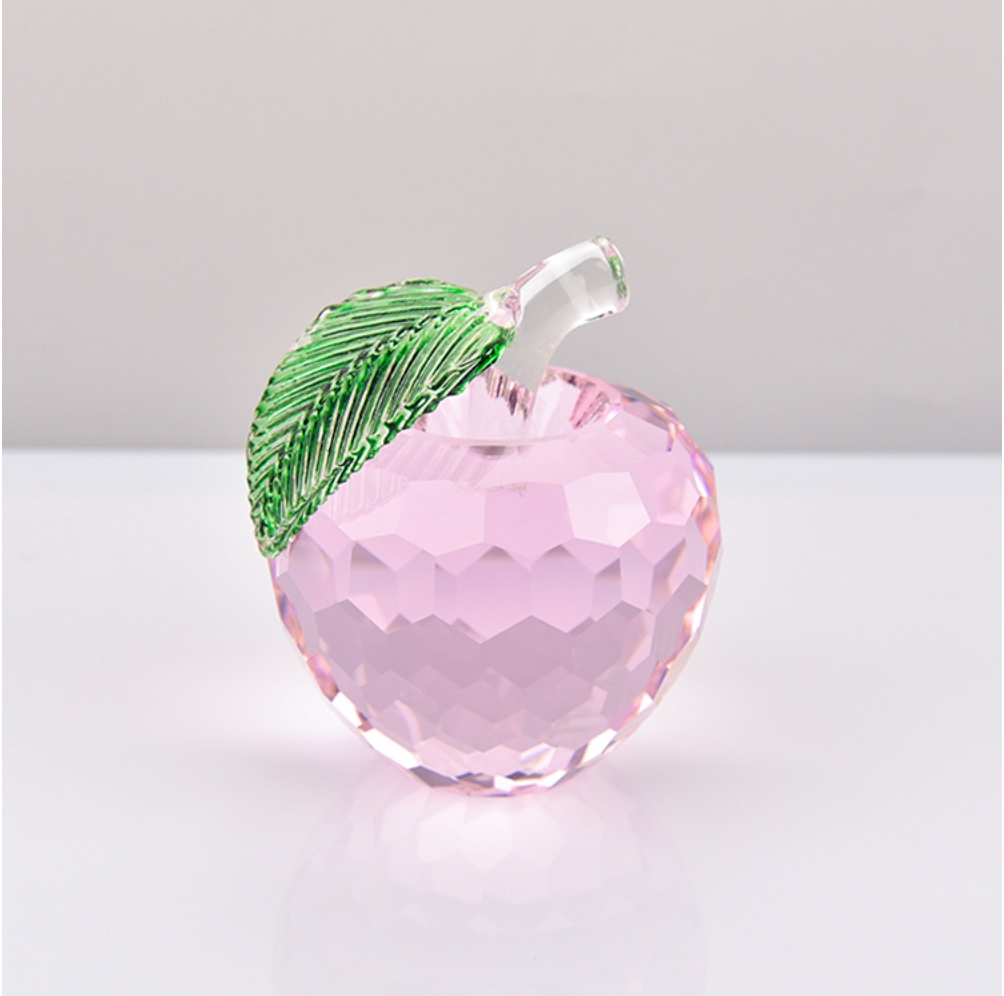 Good Design Factory Price Custom Art Glass Crystal Apple Ornaments Crystal Crafts