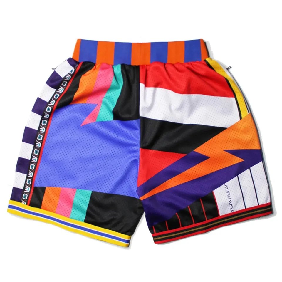 Wholesale Embroidery Polyester Sublimation Vintage Design Retro Stitch Sweat Pants Gym Short Men's Custom Basketball Mesh Shorts Wear Uniform