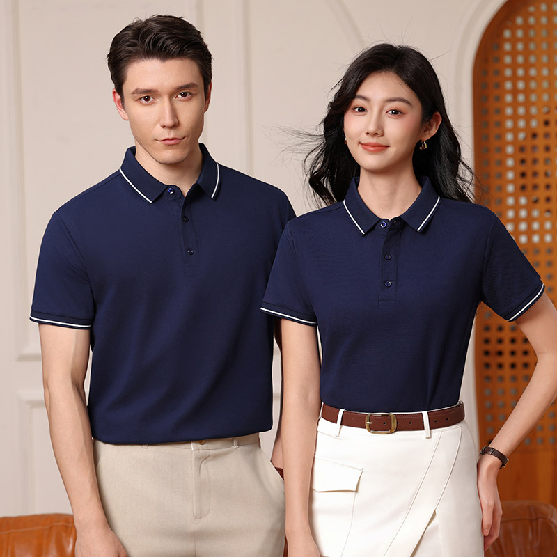 Custom Made Embroidered Logo Plain Women Men's Business Casual Wear Polo Shirt