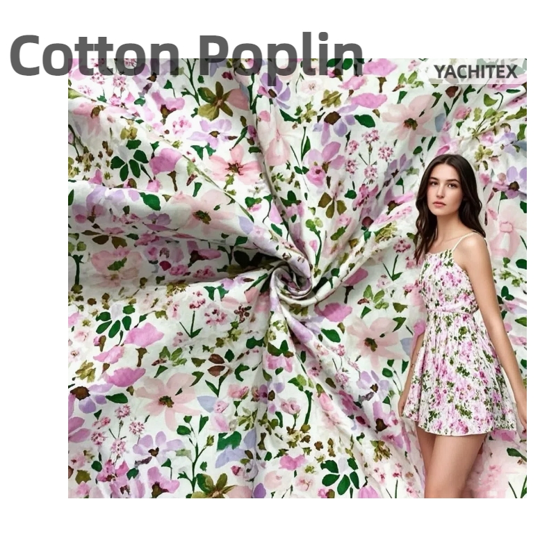 Custom 100% Cotton Fabric Lightweight Tissus En Coton Printed Fabric for Shirts