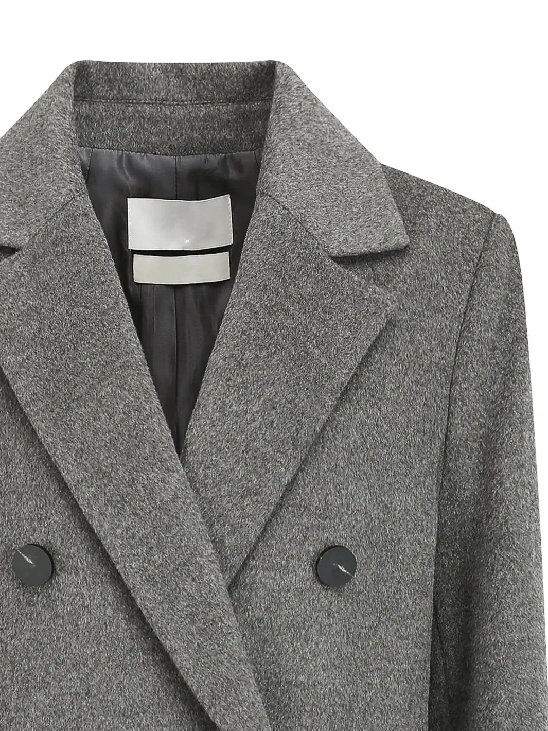 Women's Grey Custom Double-Layer Cashmere Blend Coat (Made in China)