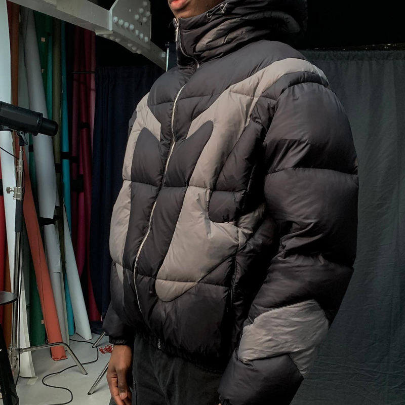 Manufacturer Custom High Quality Padded Coats Jackets Bubble Clothing Outdoor Color Blocks Zipper Windbreaker Puffer Jacket