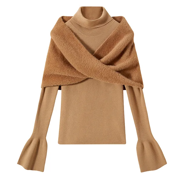 Wool Cold Shoulder Top