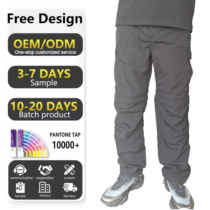 Custom Logo Manufacturer Baggy Men Cargo Pants High Quality 6 Pocket Black Cargo Pants for Men