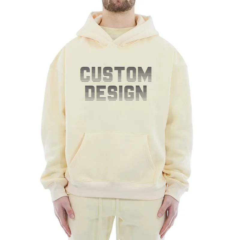 Unisex Custom Luxury Fleece Manufacturers Oversized Men 350GSM Cotton Pullover Drop Shoulder Thick Hoodies Heavy Weight Premium Hoodie No String Streetwear