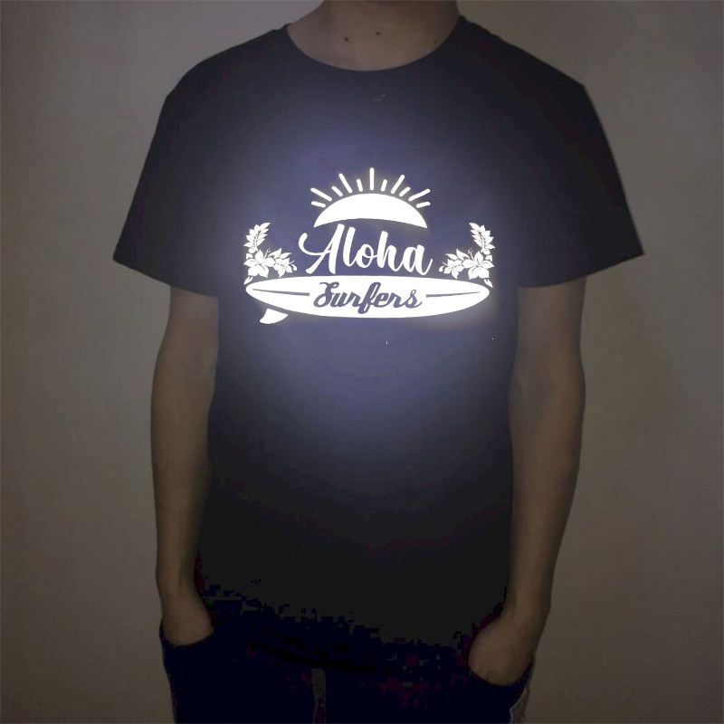 Custom Reflective Shirt Logo Iron on Screen Print Heat Transfer Sticker Wholesale Reflective Label