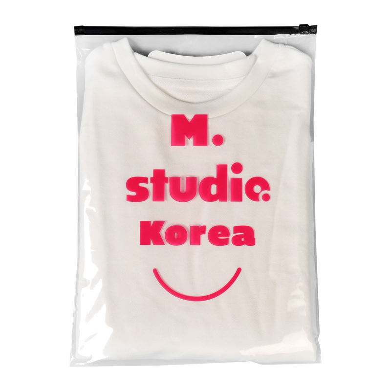 Biodegradable Customization Printed T-Shirt Garment Clothes Bag PE CPE EVA Lux Plastic Packaging Slider Ziplock Custom Frosted Zipper Logo Package-Conveyance