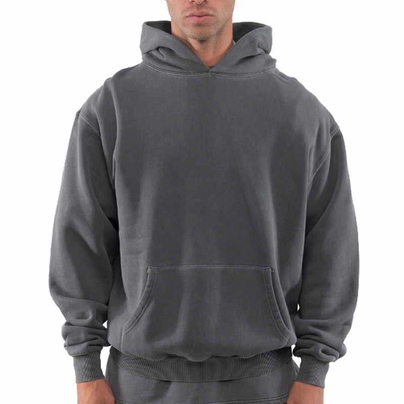 Custom Logo Plain Oversized Hoodie Manufacturers Wholesale Cotton Thick Cropped Hoody in Bulk Heavyweight Hoodie Sweatshirts Streetwear Clothing Men's Hoodies