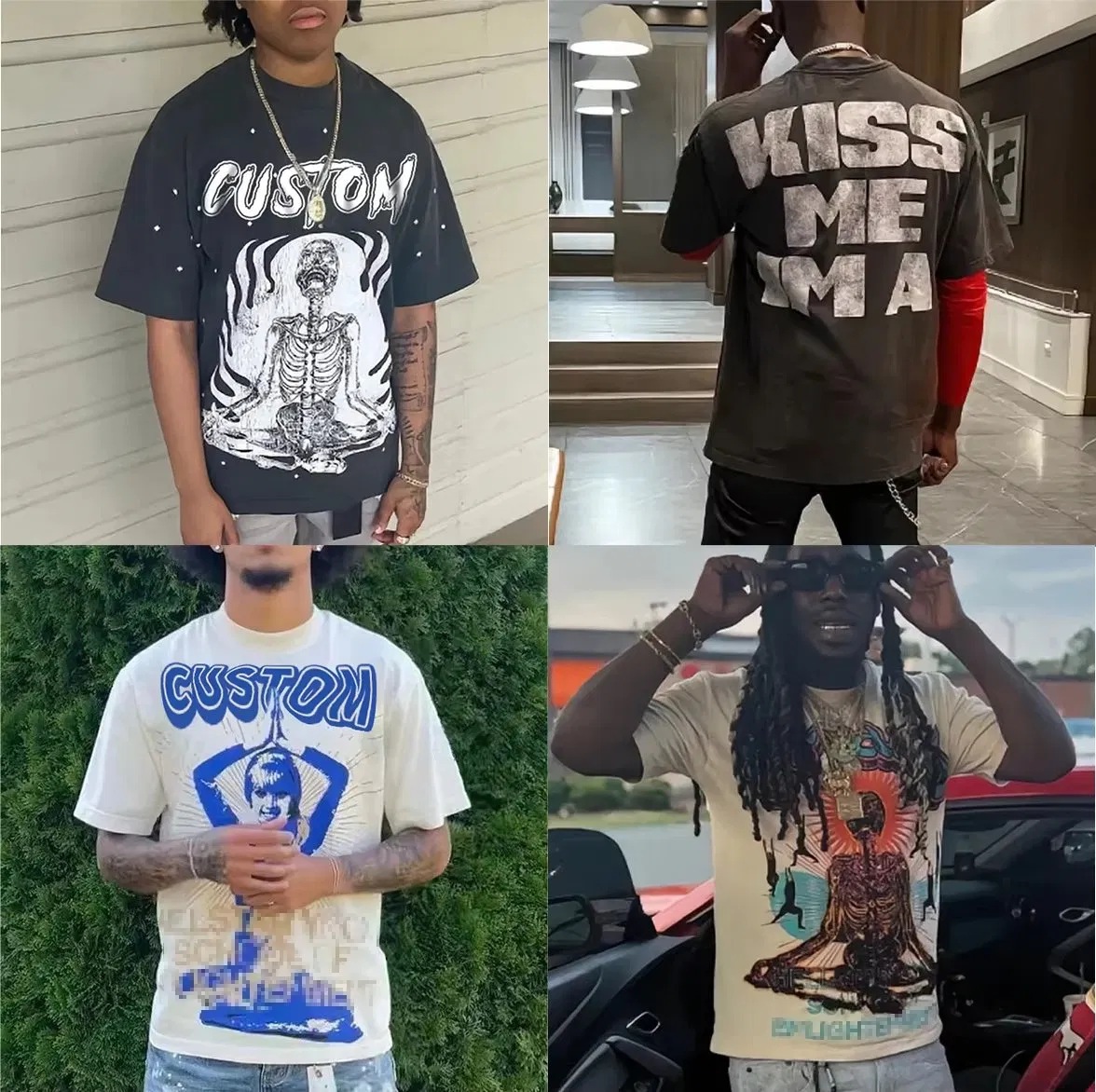 Wholesale Streetwear Embroidery 100% Cotton T Shirt High Quality Men Clothing Plain 220 260 280 GSM Custom Printing Oversized Heavyweight Blank T-Shirt