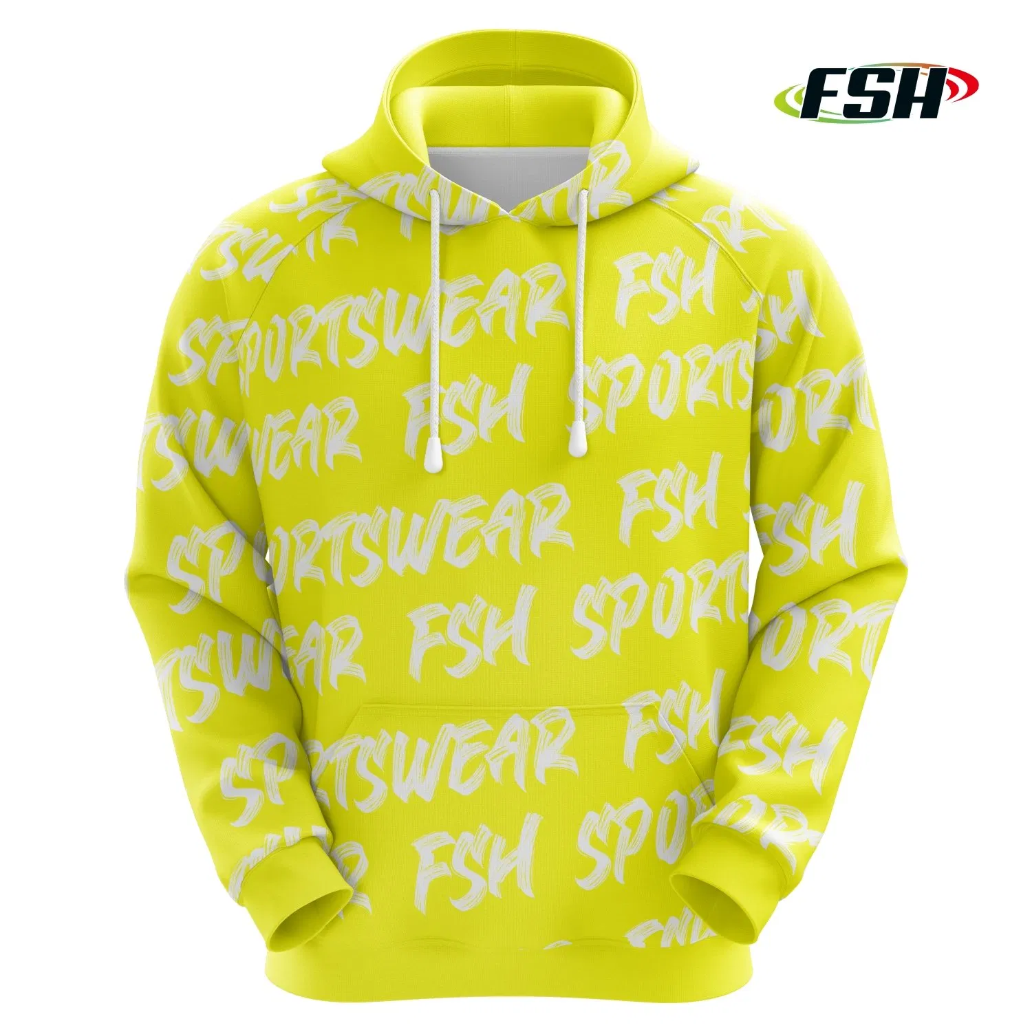 New Design Custom Fluorescent Color Bright Sublimation Sports Wear Hoodie with Fleece
