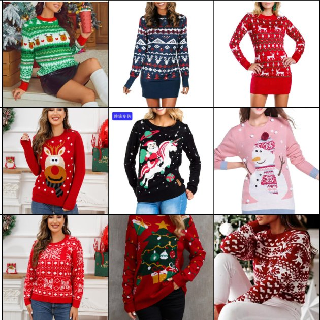 OEM Christmas Sweater Manufacturer Ugly Holiday Pullover Knitwear Custom Design European American Unisex Jumper Women Sweater