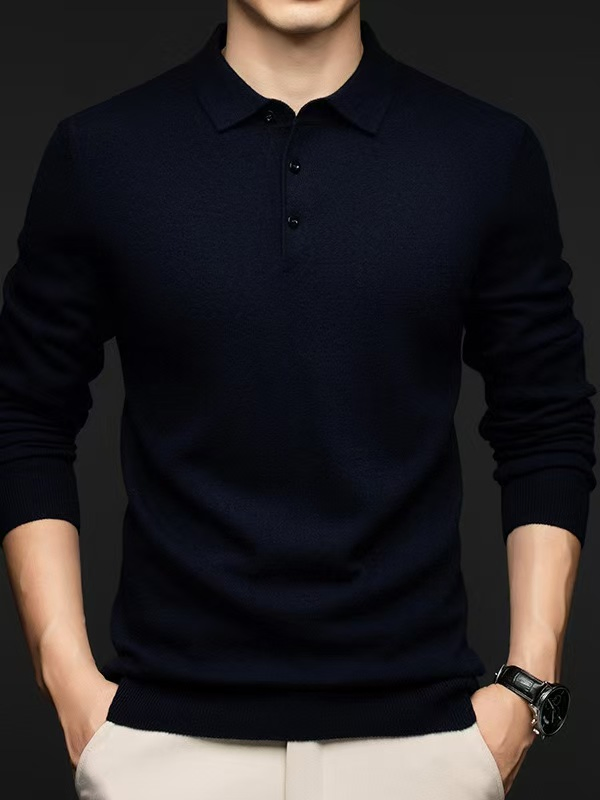Designer Clothes Custom Knitwear Sweater Men's Polo Collar Clothing Plain Knitted Jersey Pullover Man Sweater