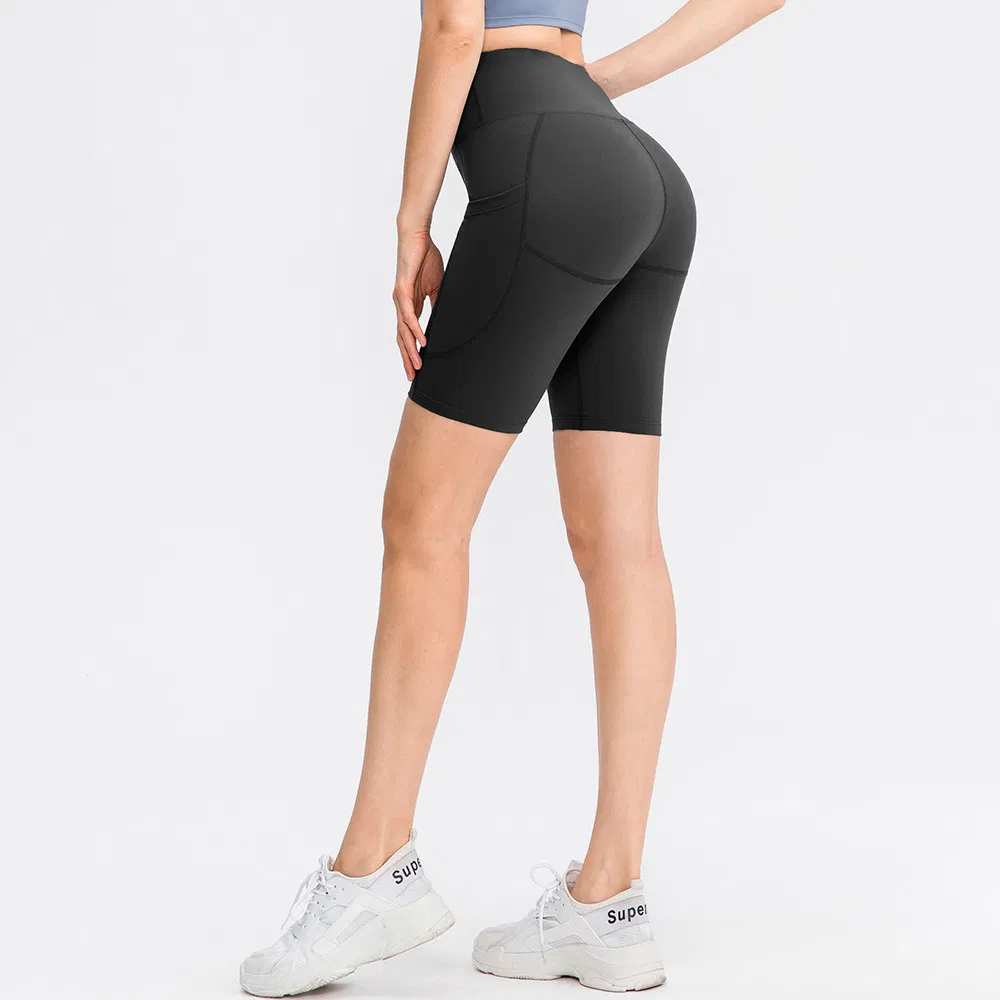 Tianchen Manufacturer Wholesale Workout Fitness Gym Wear Sports Running Shorts for Women, Custom Breathable Sweat Absorbing Fitness Yoga Bike Shorts with Pocket