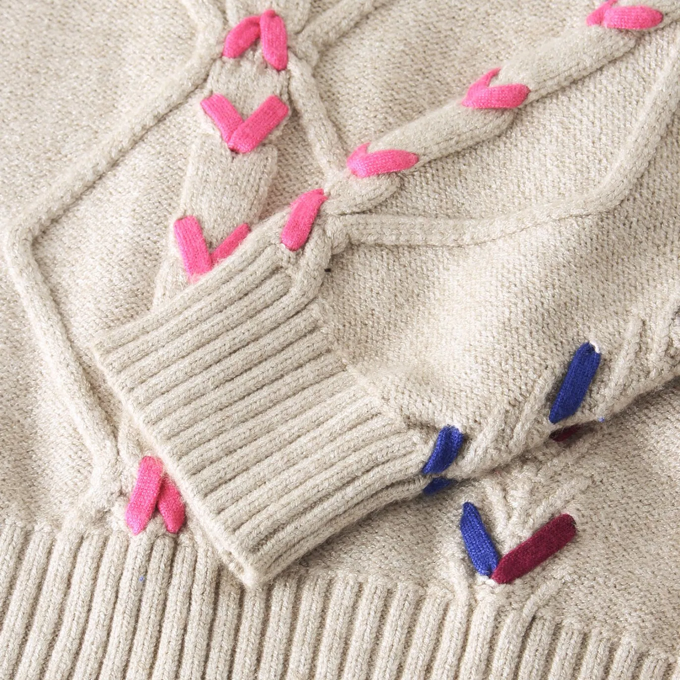 Guangzhou Sweater Custom Manufacturers Braided Cord Crew Neck Pullover Ladies