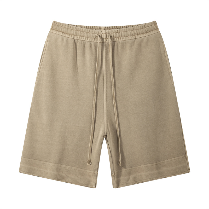 Custom Logo Men Summer Casual Running Knitted Fleece French Terry Jogger Cargo Snack Cotton Sweat Shorts