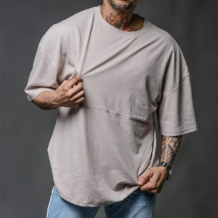 Custom Puff Print Short Sleeve Men's Graphic Cotton T Shirt