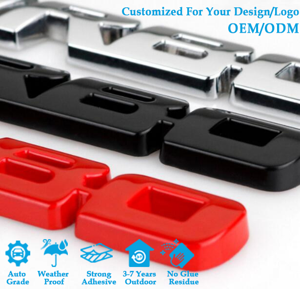 Factory Price Premium Chrome Silver 3D Metal ABS Plastic Auto Car Emblems Custom Badge Logo